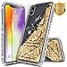 iPhone Xs Max Case w/[Tempered Glass Screen Protector], NageBee Glitter Liquid Quicksand Waterfall Flowing Floating Sparkle Bling Diamond Clear Girls Cute Case for iPhone Xs Max (6.5 inch) -Nice