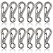 maxin 12PCS Mini SF Shape Keychain Carabiner Clip, Buckle Pack, Spring Backpack Clasps Lock Hook Camping Bottle Hooks Paracord Tactical Survival Gear