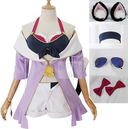 Amazon Suaiartcole ビキニ コスチューム キャル 百地 希留耶 ももち きるや 風 水着 コスプレ衣装 手輪 メガネ 尾 付き コスプレ Cosplay イベント お嬢様 ゆめかわいい パーティー 文化祭 ハロウイーン衣装 仮装 変装 Kk 1008 ウィッグなし L コスプレ 仮装 通販