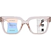 OPTOFENDY Progressive Multifocus Reading Glasses for Women Oversized Blue Light Blocking Oprah Style Computer Readers
