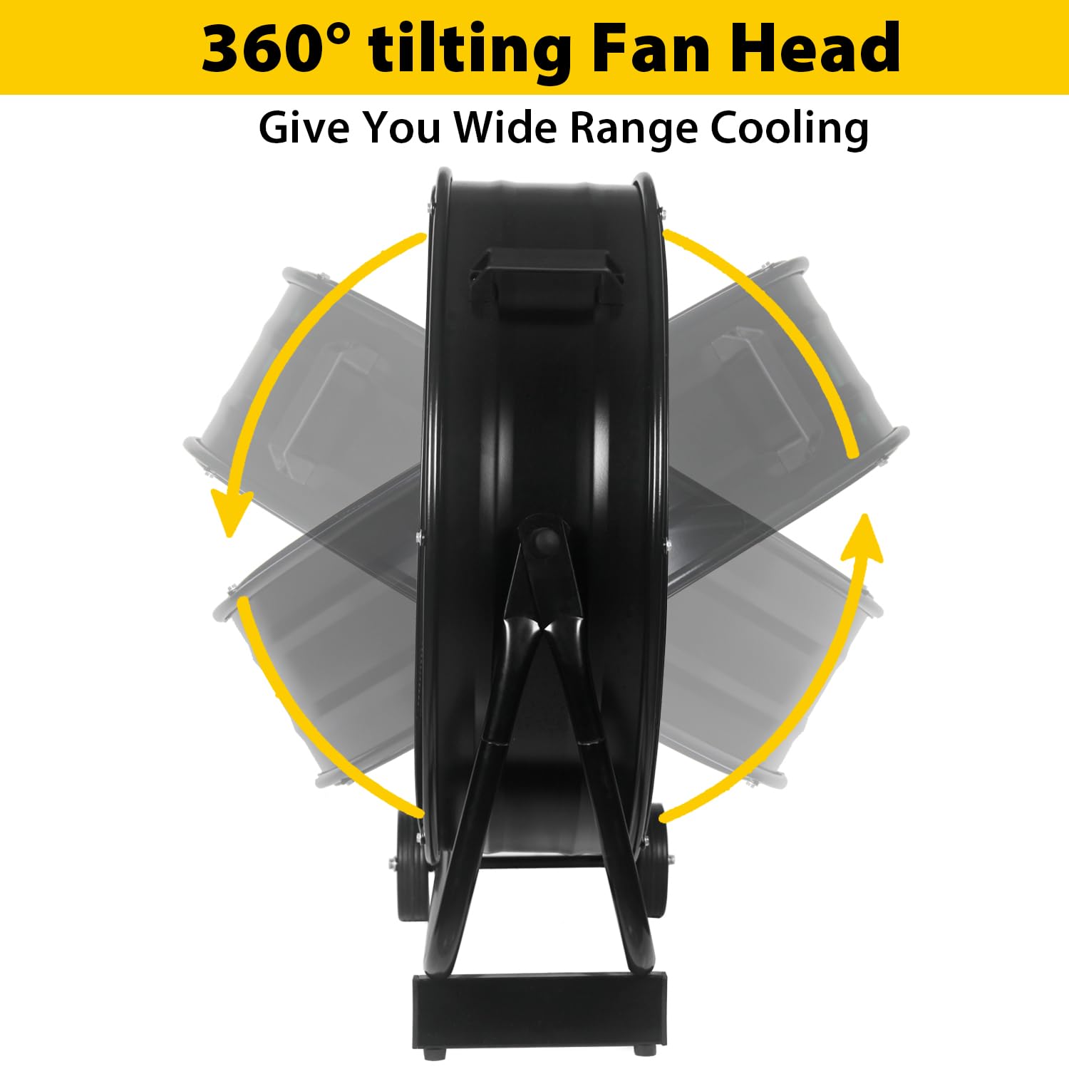 VENTISOL 24 Inch Industrial Drum Fan, 8800 CFM Heavy Duty Floor Fan,High Velocity Metal Fan, Shop Fans for Garage,Warehouse,Patio,Greenhouse,Workship,3-Speed