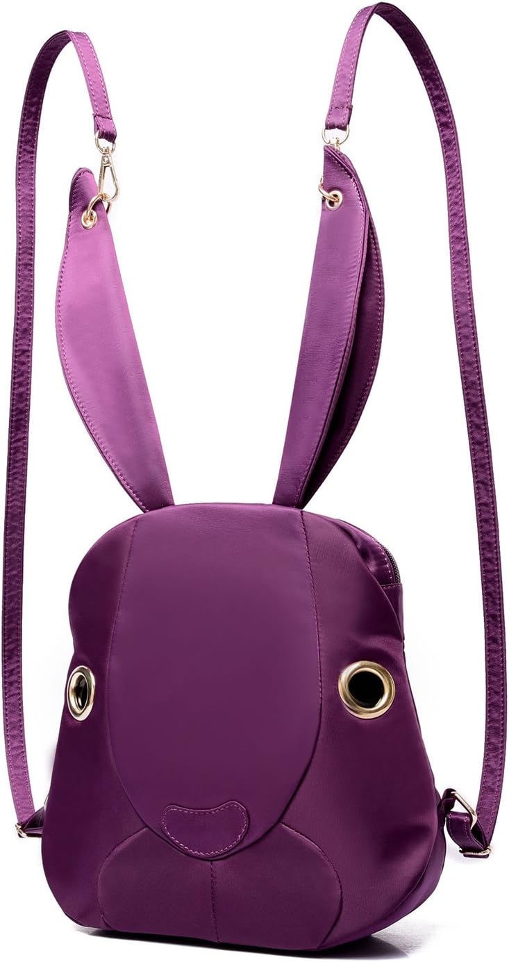 Mojing Cute Bunny Backpack Purse for Girls,Cartoon Rabbit Schoolbag Daypack(purple)