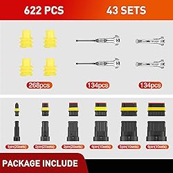 Nilight 622PCS 1 2 3 4 5 6 Pin Electrical Connector