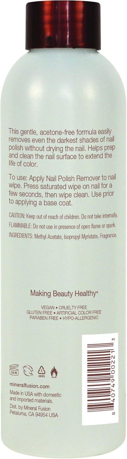 Mineral Fusion Nail Polish Remover, 6 Ounce (Packaging May Vary) : Non Acetone Nail Polish Remover : Beauty