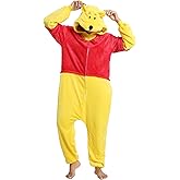 SCOPUCI Unisex Adult Animal Onesie Pajamas, Mens Womens Flannel Halloween Cosplay Costume/Homewear/Sleepwear