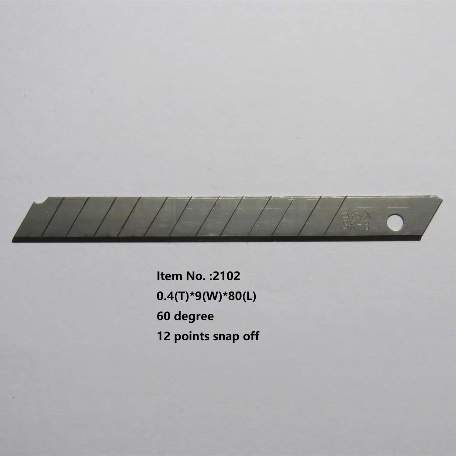 BS 9mm Box Cutter Snap Off Replacement Blades 30 Pack Standard Duty