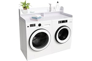 OXBZKMY 2-Tier Washer and Dryer Countertop Shelf, White Laundry Topper with Non-Slip Pads, Laundry Room Storage & Organizatio