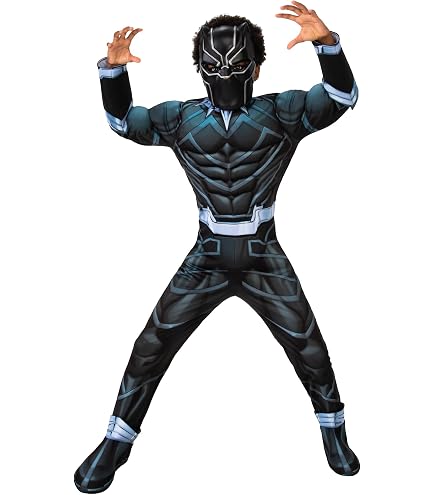 Rubies Offizielles Black Panther Kostüm – Avengers Endgame Classic, Overall + Maske, Größe 9-10 Jahre (129-140 Cm), Superhelden-Kostüm Für Halloween & Karneval Rubies Offizielles Black Panther Kostüm – Avengers Endgame Classic, Overall + Maske, Größe 9-10 Jahre (129-140 Cm), Superhelden-Kostüm Für Halloween & Karneval