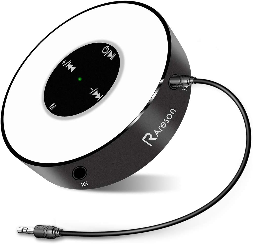 Bluetooth 5.0 Transmitter Receiver, 2-in-1Wireless 3.5mm Adapter, Low Latency Bluetooth Audio Adapter for TV, Car, Home