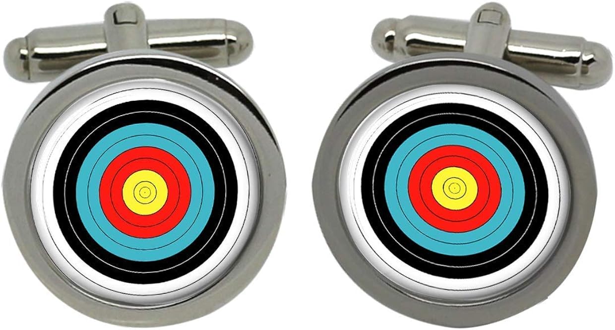 Archery Target Mens Cufflinks with Chrome Gift Box Amazon.co.uk Jewellery