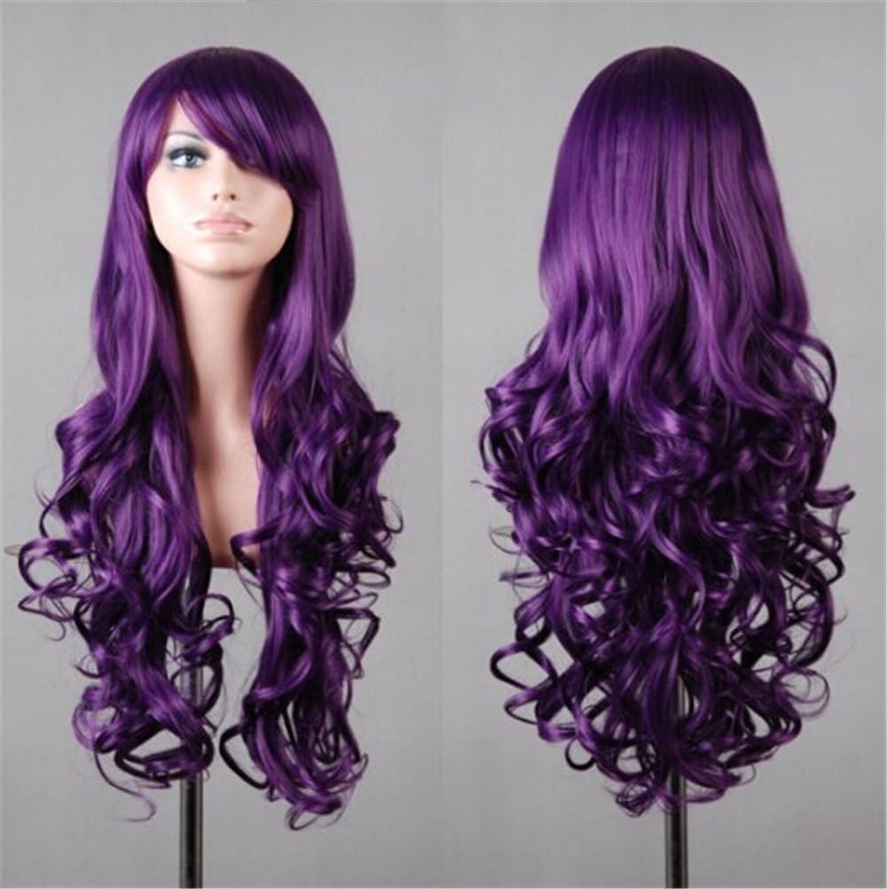 Sweet Lemon 32" 80cm Long Hair Heat Resistant Spiral Curly Cosplay Wig with Free Wig Cap