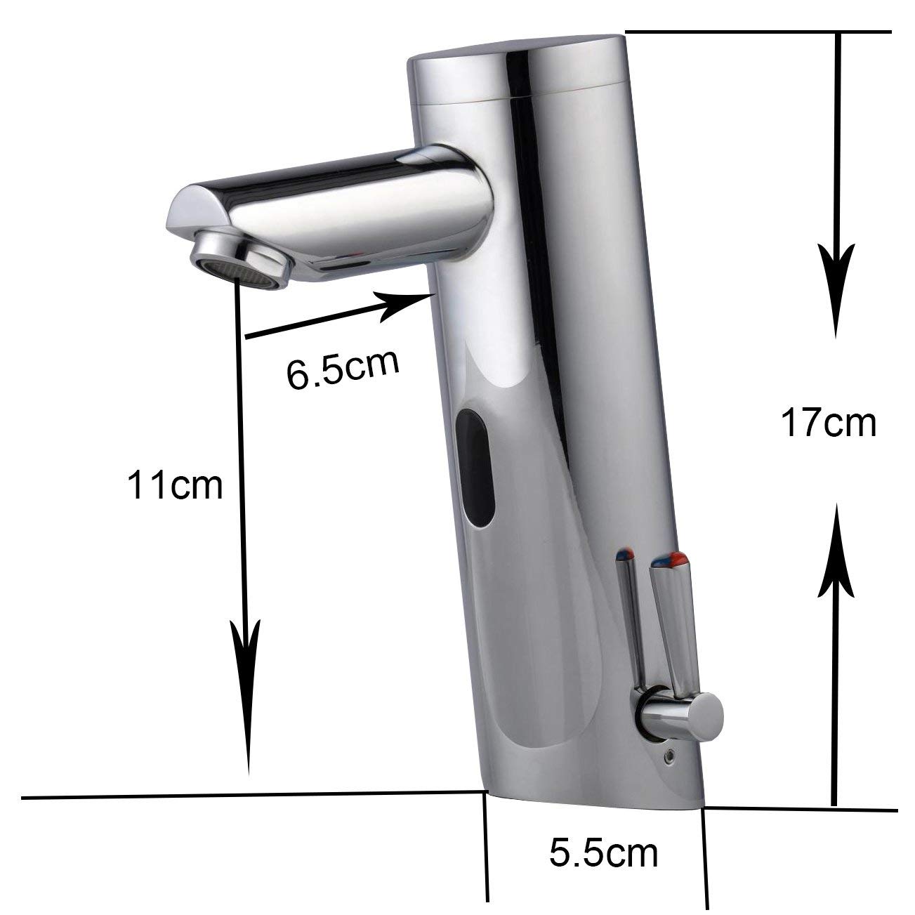 Fyeer Automatic Sensor Touchless Faucet, Hot&Cold Mixer, Chrome Finish