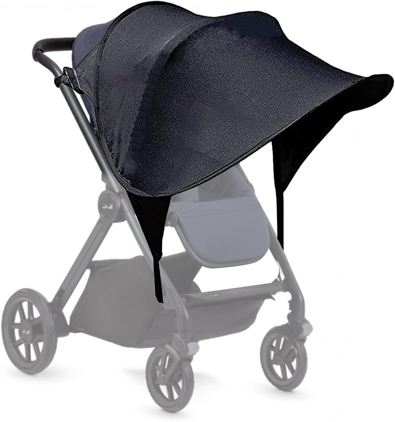 Esteopt Pram Sun Shade UPF50+ Universal Baby Stroller Canopy Black