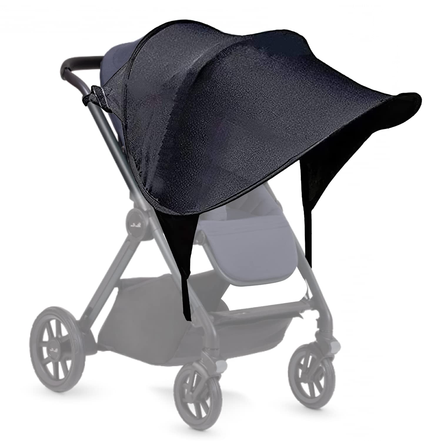 Pram Sun Shade Cover,UPF50+ Universal Baby Sunshade,Foldable Baby Stroller Sun Shade Pushchair Awning,Breathable Pram Sun Shade,Stroller Sun Shade Canopy for Pushchair,Buggy,Stroller (Black)