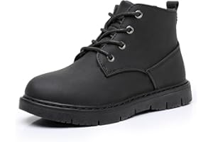 Ahannie Boys Boots Toddler Kids Work Boots Outdoor Casual Side Zipper Ankle Shoes(Toddler/Little Kid/Big Kid)