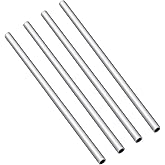 Etauwe Aluminum Round Tube, 1/4" (6.3mm) OD x 1mm Wall Thickness Hollow Pipe, 12" Length Seamless Metal Straight Tubing, 4 PC