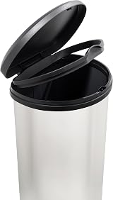 Curver One Touch Deco Bin 40 L Silver 70% Recycled Plastic Kitchen view 5
