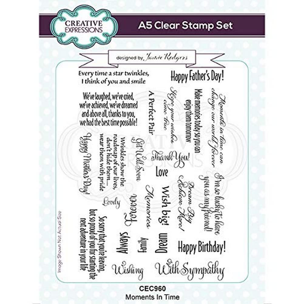Creative Expressions Jamie Rodgers-Moments in Time-Clear Stamp Set, A5 Transparent CEC960