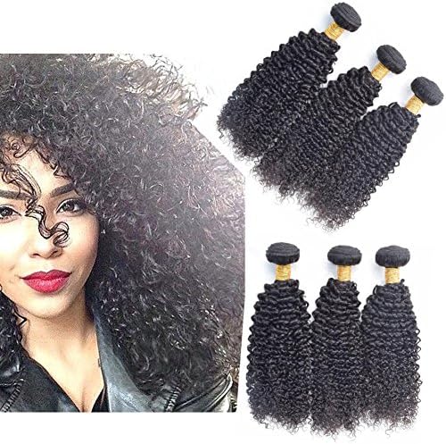 3 Bundles Brazilian Curly Virgin Hair Weave 12 14 16inches Unprocessed Human Hair Extensions Natural Color Can Be Dyed and Bleached