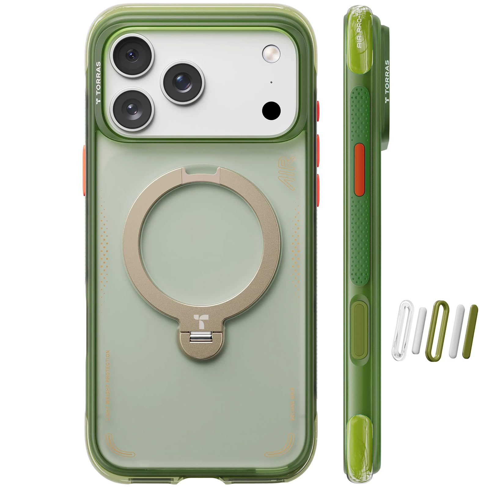 Photo 1 of TORRAS Ostand Q3 Air for iPhone 17 Pro Max Case with 360 Magnetic Stand, Fit for MagSafe, Mil-Grade Drop, Camera Control Button, Shockproof Phone Case for iPhone 17 Pro Max 6.9", Evergreen