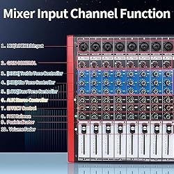 Kmise 8 Channel Professional Audio Mixer 99 Sound