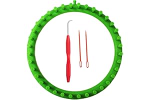 S & E TEACHER'S EDITION Round Knitting Loom Set, Round Looms for Knitting Hat Scarves Socks, 9.5 Inch Diameter, 36 Pegs, Green.