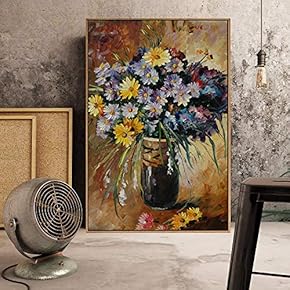 Floating Framed Canvas Wall Art for Living Room, Bedroom Bouquet Canvas Prints for Home Decoration Ready to Hang - 16x24 inches