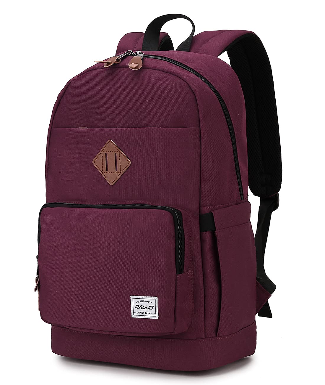RAVUO Backpack for Women, Water Resistant School Backpack for Teenager Casual Travel Daypack School Bags Fits 15.6 Inch Laptop Burgundy