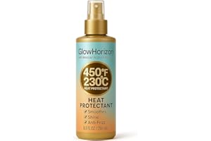 GlowHorizon Heat Protectant Spray for Hair – 450°F Thermal Shield with Argan Oil & Keratin, Anti-Frizz Shine, Leave-In Condit