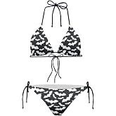 JEOCODY Women's High Waist Halter Bikini Set Two Piece Swimsuits Triangle Bikini Sets
