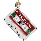 Old World Christmas Christmas Mixtape Glass Blown Ornament for Christmas Tree, Handcrafted Holiday Decoration, Music Collection