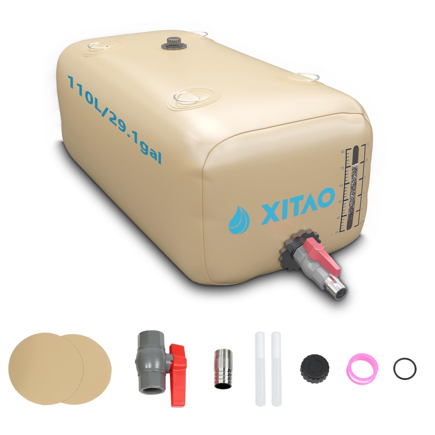 Photo 1 of XITAO 29Gal/110L Water Storage Bladder w/Water Level Indicator, Large Capacity Foldable Water Storage Containers, Portable Emergency Water Tank Water Bag for RVs, Fire Prevention, Irrigation