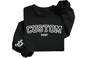 Savilediy Personalized Christmas Fathers Day Birthday Gift for Dad Grandpa, Custom Embroidered Sweatshirt with Name on Sleeve
