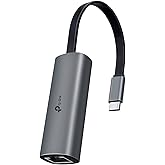 TP-Link USB Type-C to 2.5 Gigabit Ethernet Adapter (UE302C) - Aluminum Alloy Case Plug & Play Compatible with Windows macOS i