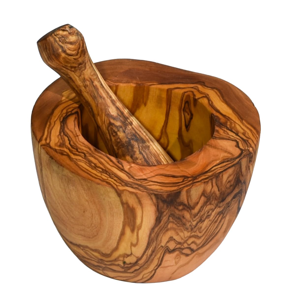 Cleminson Handcrafted Olive Wood Mortar and Pestle Set | Kitchen Essential for Grinding Spices and Herbs