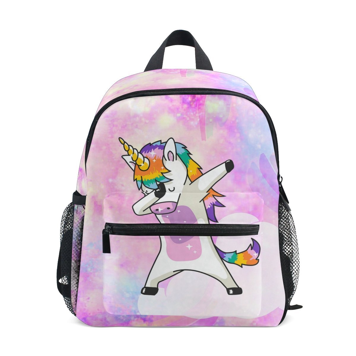 Kids Backpack, Funny Unicorn Galaxy Printed Personalised Lightweight Preschool Bag for Children Girls Boys Pink