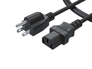 Pwr+ 3 Prong AC Power Cord 3 Ft Cable Plug: UL Listed NEMA 5-15P to C13 for LCD TV Monitor Plasma Printer Speaker Samsung Sony Lg Philips Bose S1 Dell Ps3 Epson