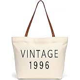 Siteshy 30th Birthday Gifts for Women, Vintage 1996 Canva Tote Bag, Decorations for Her 30 Year Old Birthday Gifts Daughter
