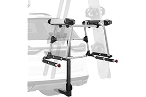 VEVOR Hitch Mounted Ski & Snowboard Rack, Fits 2-Inch Receiver, Carries up to 6 Pairs of Skis or 4 Snowboards, Hitch-Mounted 