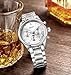 SONGDU Mens Fashion Formal Dress Silver Wrist Watch with Stainless Steel Band