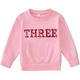 GLIGLITTR Toddler Girl Birthday Outfit 2nd 3rd 4th 5th 6th 7th 8th 9th Bday Party Sweatshirt Sequin Glitter Long Sleeve Shirt