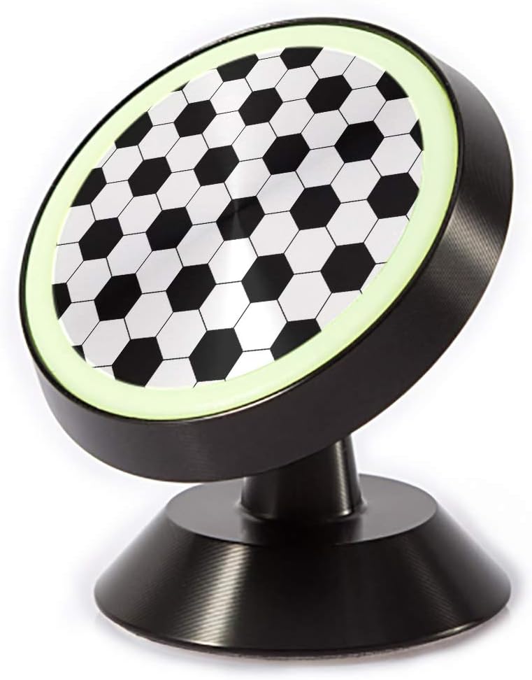 Tinmun Magnetic Phone Car Mount, Black White Hexagon Soccer Ball Universal Car Phone Holder for Dashboard