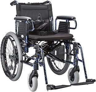 WJUAN Silla De Ruedas Eléctrica Pasamanos Desmontable Plegable Aleación