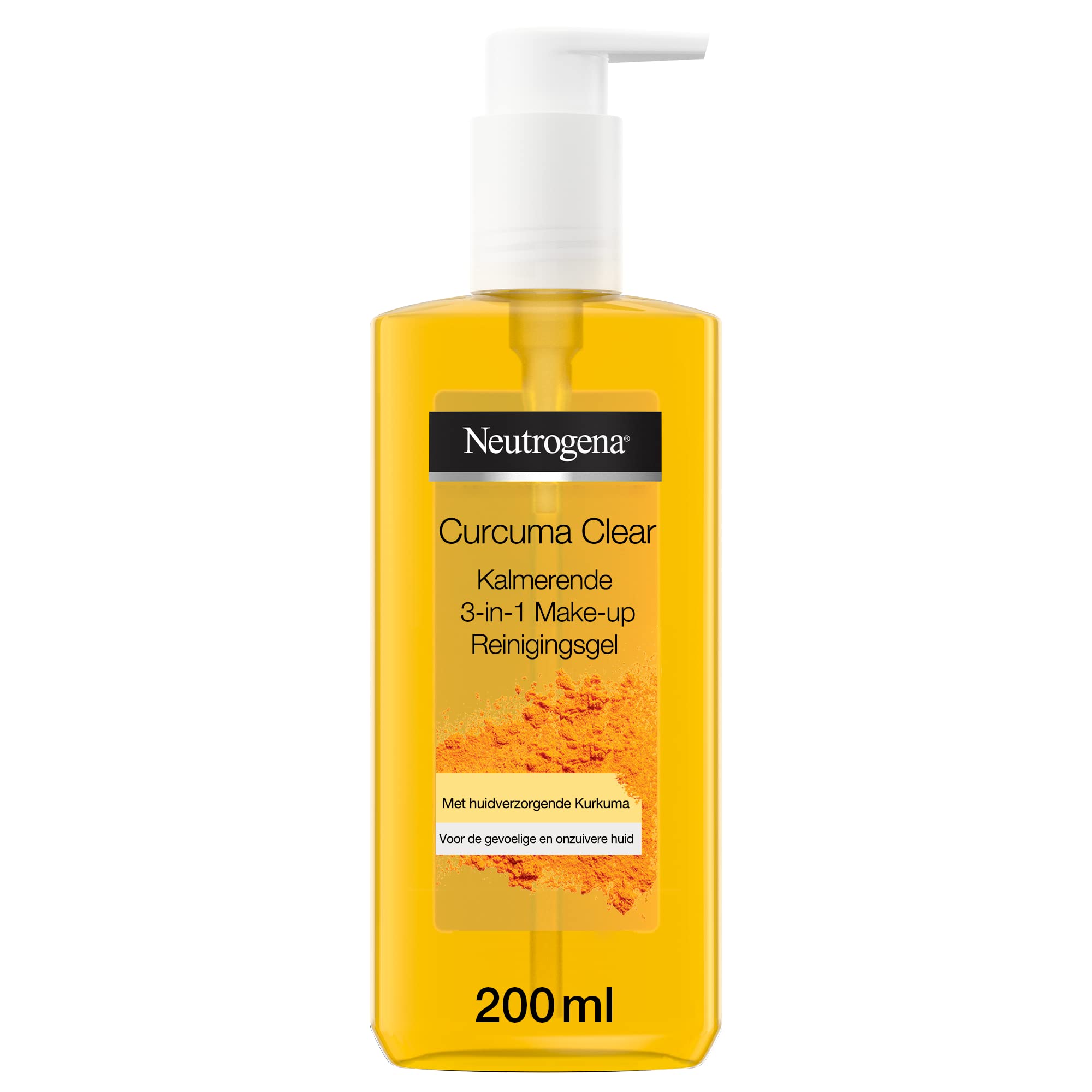 Neutrogena Curcuma Clear Facial Cleansing, Soothing 3-in-1 Makeup Remover Gel, 200 ml