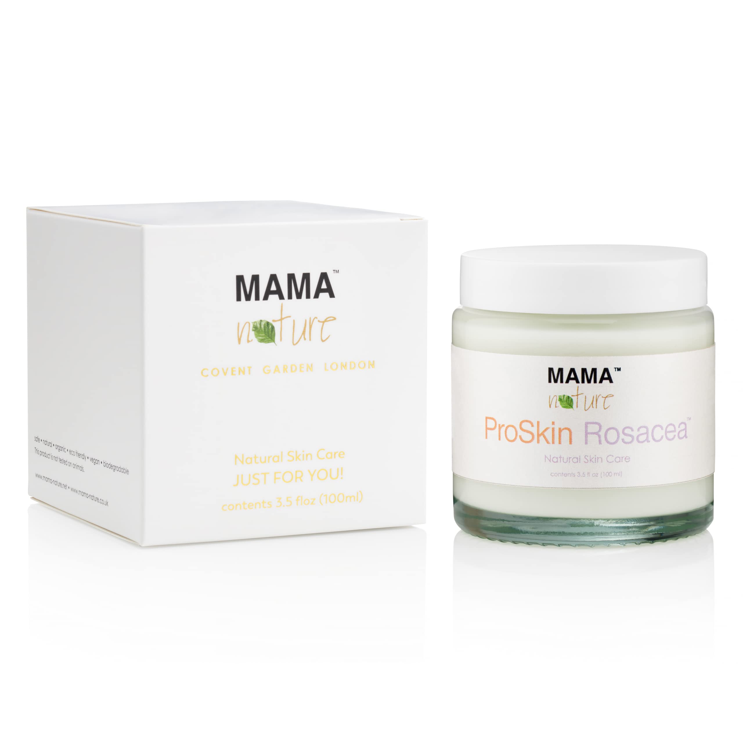 Rosacea Relief Day Night Cream - Mama Nature ProSkin Face Lotion. All Natural Skin Care Treatment. Hydrating and Nourishing. Handmade in the UK. 3.5 fl oz/100 ml