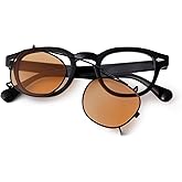 ADE WU Clip on over Glasses Sunglasses Vintage Small Round Clipon Glsses for Women Men Fashion Unisex Style 46mm