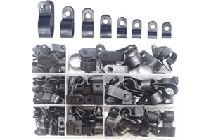 Ruidee 160 pcs Cable Clamp Nylon R-Type Cable Clips Clamp Assortment Kit for 1/8", 3/16", 1/4", 5/16", 3/8", 1/2", 5/8", 3/4"