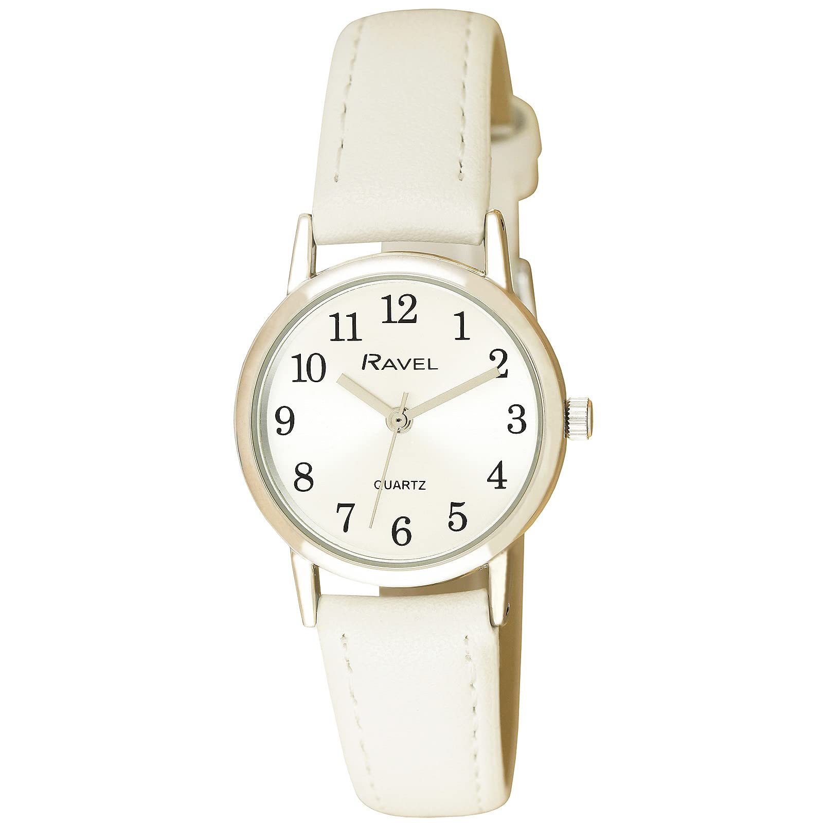 Ravel - Women's Pastel Coloured Everyday Watch (27mm case) - White/Silver Tone