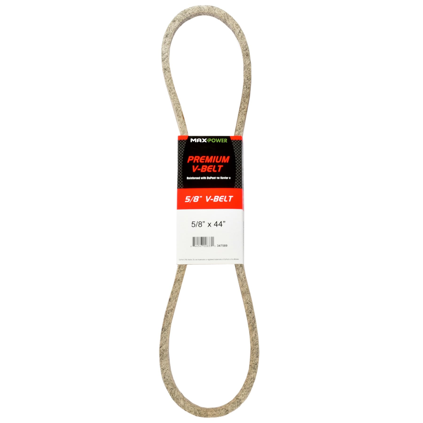 Maxpower 347589 Premium Belt Reinforced with Kevlar Fiber Cords, 5/8" x 44"