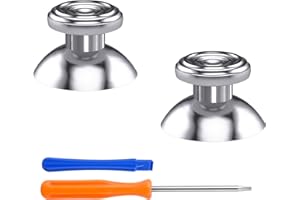 eXtremeRate Custom Silver Metal Thumbsticks for Xbox Series X/S Controller, Concentric Circles Aluminum Alloy Analog Stick fo